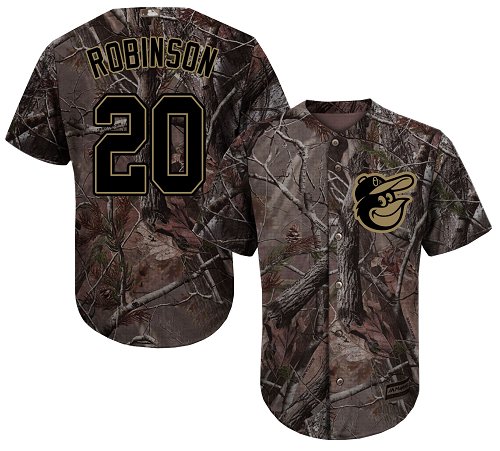 Orioles #20 Frank Robinson Camo Realtree Collection Cool Base Stitched MLB Jersey - Click Image to Close