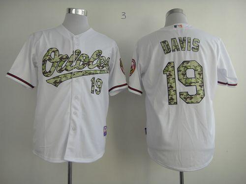 Orioles #19 Chris Davis White USMC Cool Base Stitched MLB Jersey - Click Image to Close