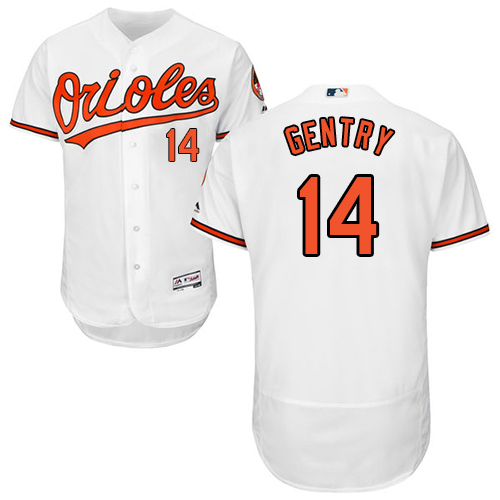 Orioles #14 Craig Gentry White Flexbase Authentic Collection Stitched MLB Jersey