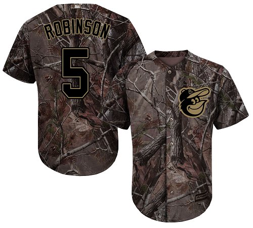 Orioles #5 Brooks Robinson Camo Realtree Collection Cool Base Stitched MLB Jersey