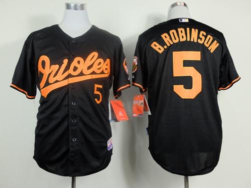 Orioles #5 Brooks Robinson Black Cool Base Stitched MLB Jersey