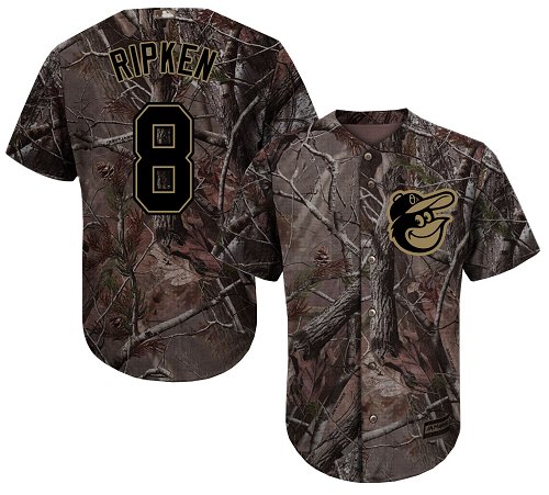 Orioles #8 Cal Ripken Camo Realtree Collection Cool Base Stitched MLB Jersey