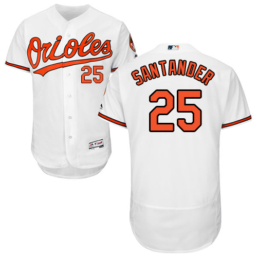 Orioles #25 Anthony Santander White Flexbase Authentic Collection Stitched MLB Jersey