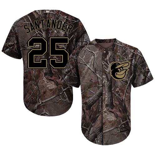 Orioles #25 Anthony Santander Camo Realtree Collection Cool Base Stitched MLB Jersey