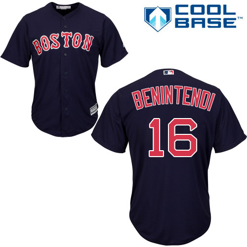 Red Sox #16 Andrew Benintendi Navy Blue New Cool Base Stitched MLB Jersey - Click Image to Close