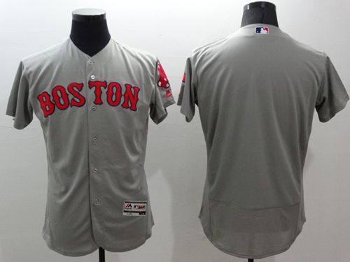 Red Sox Blank Grey Flexbase Authentic Collection Stitched MLB Jersey