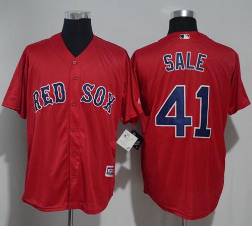 Red Sox #41 Chris Sale Red New Cool Base Stitched MLB Jersey - Click Image to Close