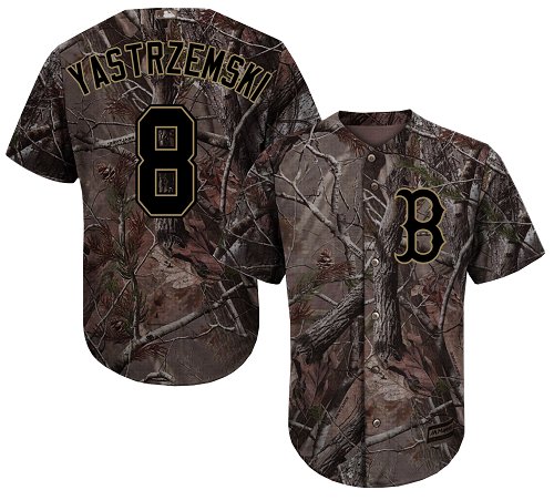 Red Sox #8 Carl Yastrzemski Camo Realtree Collection Cool Base Stitched MLB Jersey