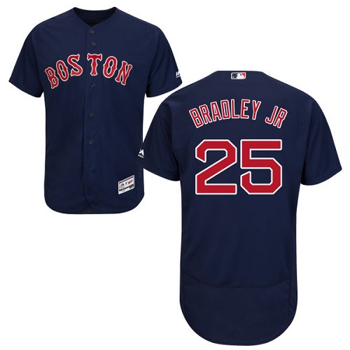 Red Sox #25 Jackie Bradley Jr Navy Blue Flexbase Authentic Collection Stitched MLB Jersey - Click Image to Close