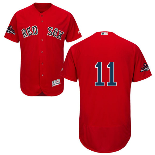 Red Sox #11 Rafael Devers Red Flexbase Authentic Collection 2018 World Series Champions Stitched MLB Jersey