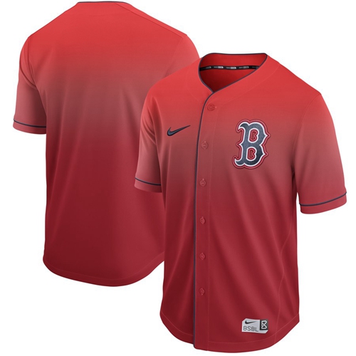 Red Sox Blank Red Fade Authentic Stitched Baseball Jersey