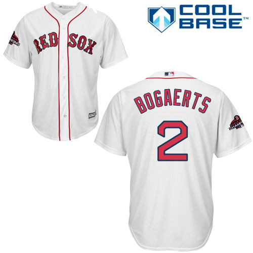 Red Sox #2 Xander Bogaerts White New Cool Base 2018 World Series Champions Stitched MLB Jersey