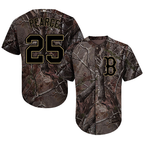 Red Sox #25 Steve Pearce Camo Realtree Collection Cool Base Stitched MLB Jersey