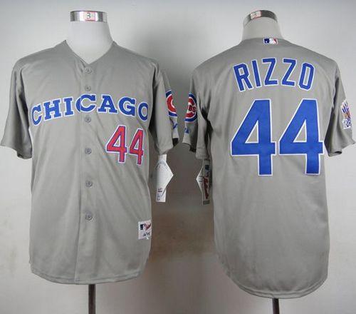 Cubs #44 Anthony Rizzo Grey 1990 Turn Back The Clock Stitched MLB Jersey - Click Image to Close