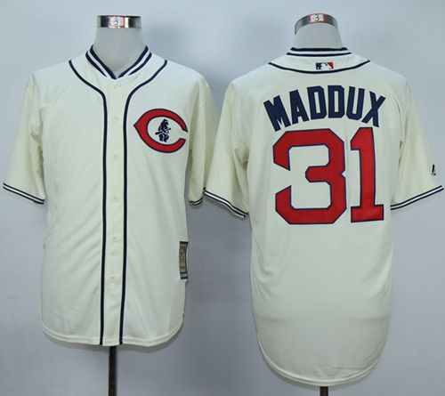 Cubs #31 Greg Maddux Cream 1929 Turn Back The Clock Stitched MLB Jersey