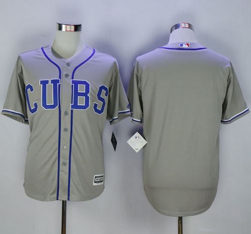 Cubs Blank Grey Alternate Road New Cool Base Stitched MLB Jersey