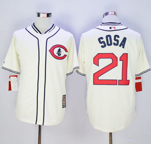 Cubs #21 Sammy Sosa Cream 1929 Turn Back The Clock Stitched MLB Jersey