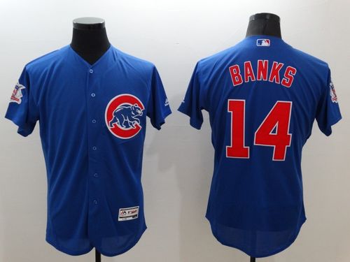 Cubs #14 Ernie Banks Blue Flexbase Authentic Collection Stitched MLB Jersey