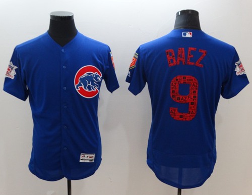 Cubs #9 Javier Baez Blue 2018 Spring Training Authentic Flex Base Stitched MLB Jersey