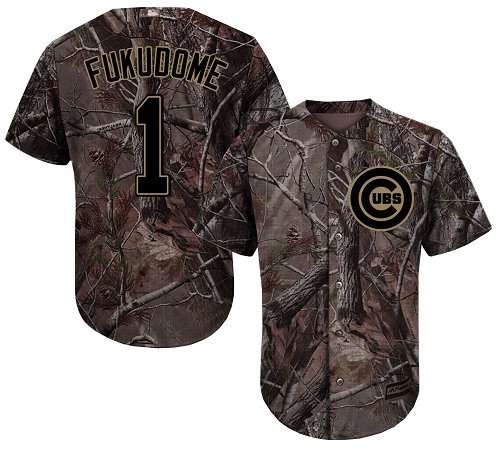 Cubs #1 Kosuke Fukudome Camo Realtree Collection Cool Base Stitched MLB Jersey