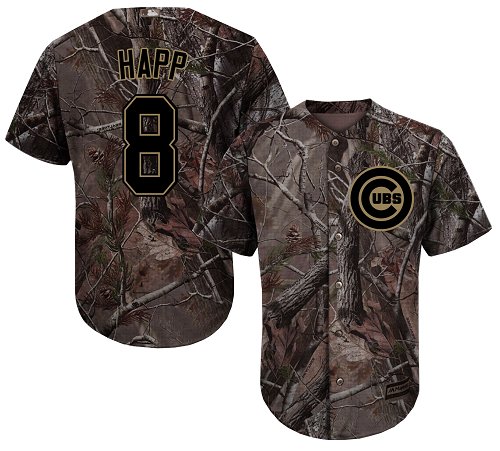 Cubs #8 Ian Happ Camo Realtree Collection Cool Base Stitched MLB Jersey