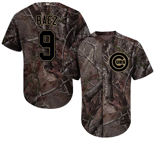 Cubs #9 Javier Baez Camo Realtree Collection Cool Base Stitched MLB Jersey