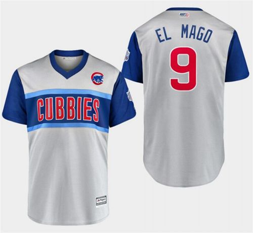 Cubs #9 Javier Baez Gray "El Mago" 2019 Little League Classic Stitched Baseball Jersey - Click Image to Close