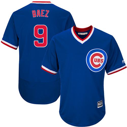 Cubs #9 Javier Baez Blue Flexbase Authentic Collection Cooperstown Stitched MLB Jersey - Click Image to Close