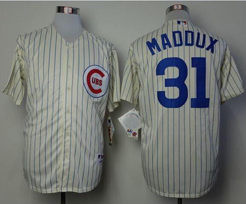 Cubs #31 Greg Maddux Cream 1969 Turn Back The Clock Stitched MLB Jersey - Click Image to Close