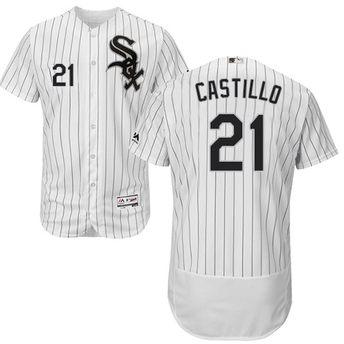 White Sox #21 Welington Castillo White(Black Strip) Flexbase Authentic Collection Stitched MLB Jersey