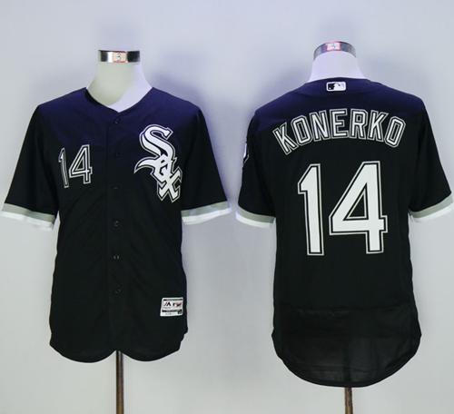 White Sox #14 Paul Konerko Black Flexbase Authentic Collection Stitched MLB Jersey