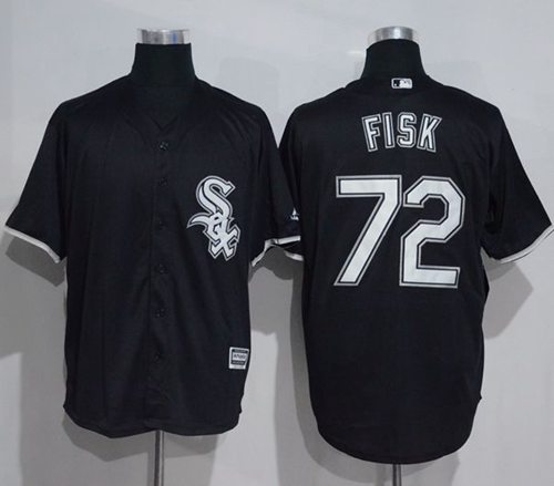 White Sox #72 Carlton Fisk Black New Cool Base Stitched MLB Jersey