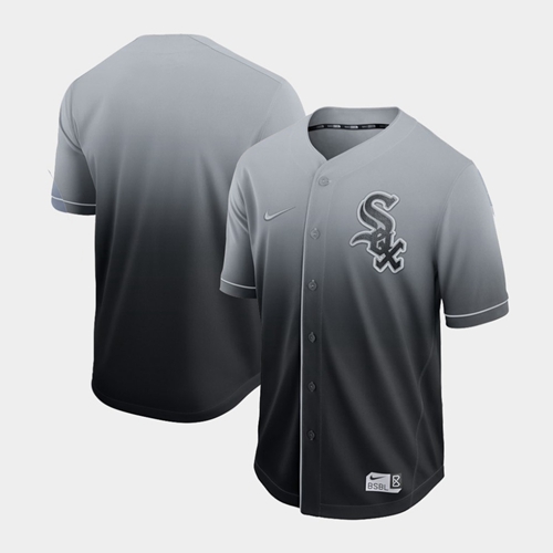 White Sox Blank Black Fade Authentic Stitched Baseball Jersey