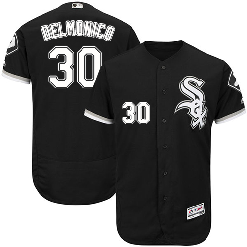 White Sox #30 Nicky Delmonico Black Flexbase Authentic Collection Stitched MLB Jersey - Click Image to Close