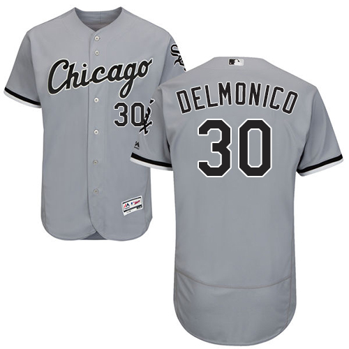 White Sox #30 Nicky Delmonico Grey Flexbase Authentic Collection Stitched MLB Jersey - Click Image to Close