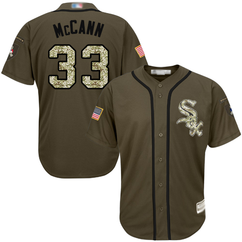 White Sox #33 James McCann Green Salute to Service Stitched Baseball Jersey - Click Image to Close