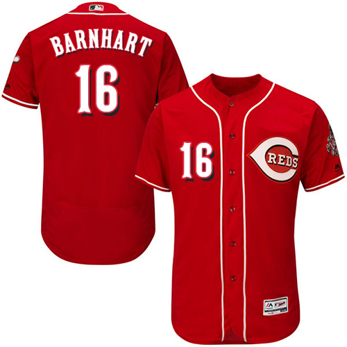 Reds #16 Tucker Barnhart Red Flexbase Authentic Collection Stitched MLB Jersey