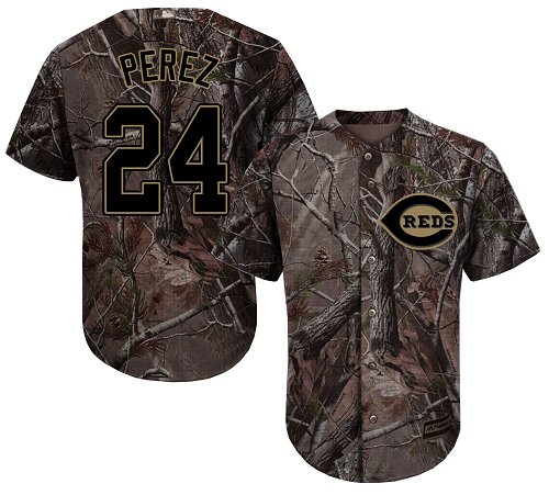 Reds #24 Tony Perez Camo Realtree Collection Cool Base Stitched MLB Jersey