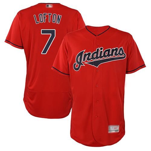 Indians #7 Kenny Lofton Red Flexbase Authentic Collection Stitched MLB Jersey