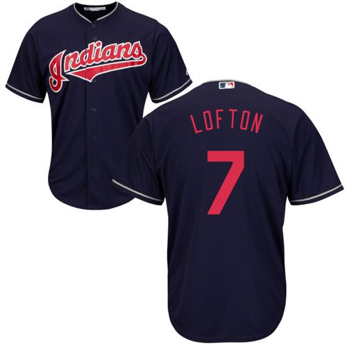 Indians #7 Kenny Lofton Navy Blue New Cool Base Stitched MLB Jersey - Click Image to Close