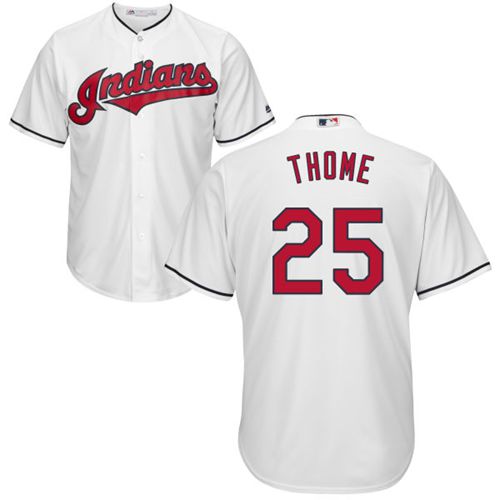 Indians #25 Jim Thome White New Cool Base Stitched MLB Jersey - Click Image to Close