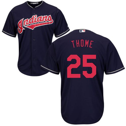 Indians #25 Jim Thome Navy Blue New Cool Base Stitched MLB Jersey - Click Image to Close