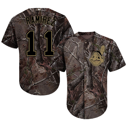 Indians #11 Jose Ramirez Camo Realtree Collection Cool Base Stitched MLB Jersey