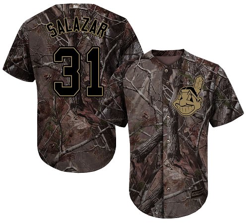 Indians #31 Danny Salazar Camo Realtree Collection Cool Base Stitched MLB Jersey - Click Image to Close