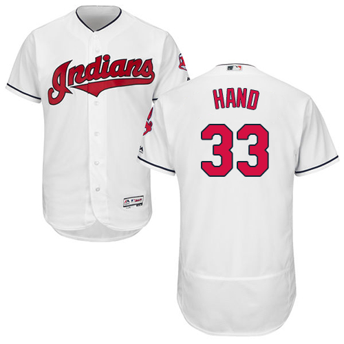 Indians #33 Brad Hand White Flexbase Authentic Collection Stitched MLB Jersey