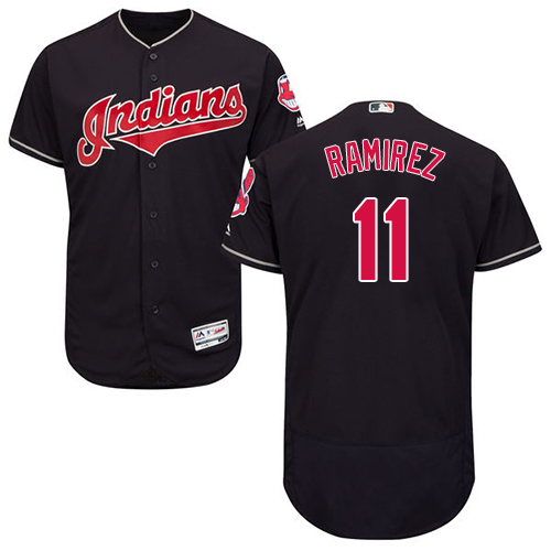 Indians #11 Jose Ramirez Navy Blue Flexbase Authentic Collection Stitched MLB Jersey - Click Image to Close