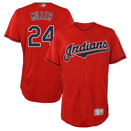 Indians #24 Andrew Miller Red Flexbase Authentic Collection Stitched MLB Jersey - Click Image to Close