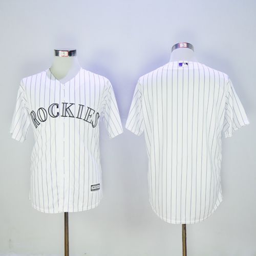 Rockies Blank White New Cool Base Stitched MLB Jersey