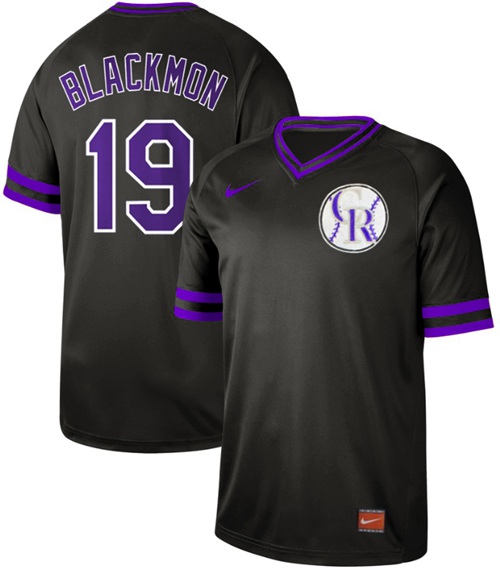 Rockies #19 Charlie Blackmon Black Authentic Cooperstown Collection Stitched Baseball Jersey - Click Image to Close