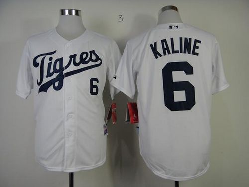 Tigers #6 Al Kaline White "Los Tigres" Stitched MLB Jersey